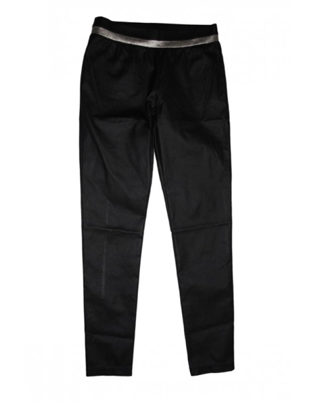 Black pants with silver stripe in the waistband - Sophyline & Co. 