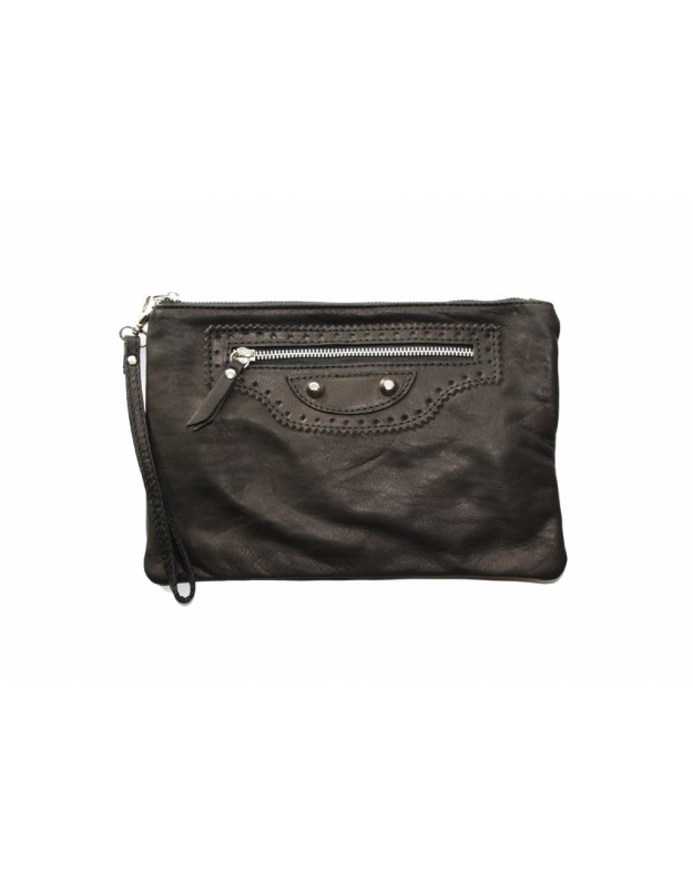 Sort taske med foran i blødt - blackandmore.com